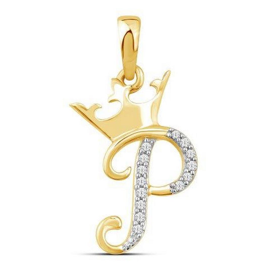 10KT 0.04CT D-CROWN INITIAL P""