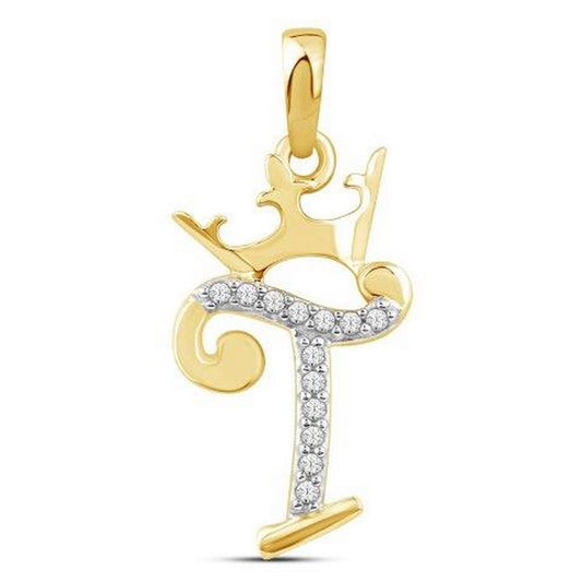 10KT 0.04CT D-CROWN INITIAL T""