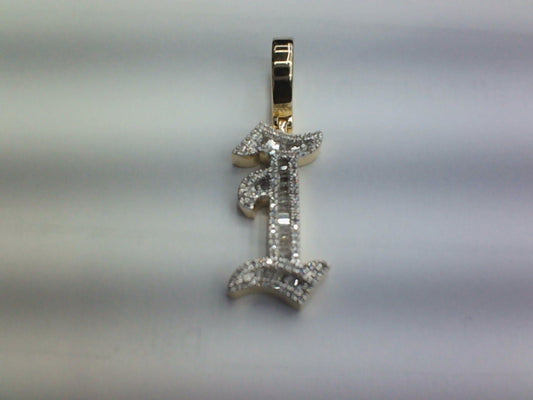 10KT 0.41-0.45CT D- TAT00 INITIALI" BAGUETTES"