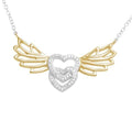 10K 0.15CT D-LADIES CHARMS HEART-WINGS""