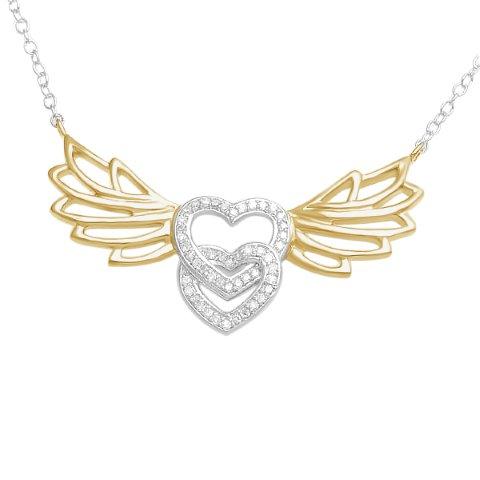 10K 0.15CT D-LADIES CHARMS HEART-WINGS""