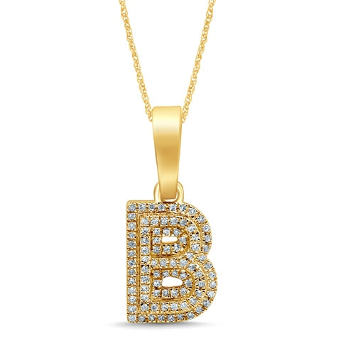 10KT 0.14 CT D- MICROPAVE INITIAL B""