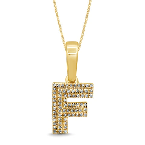 10KT 0.10- 0.12CT D-MICROPAVE INITIALL F""