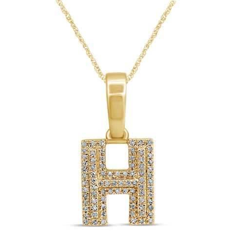 10KT 0.13CT D-MICROPAVE INITIAL H""