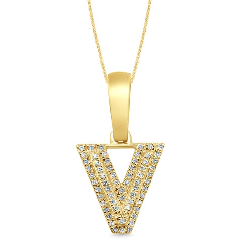 10KT 0.09- 0.11CT D-MICROPAVE INITIALL V""