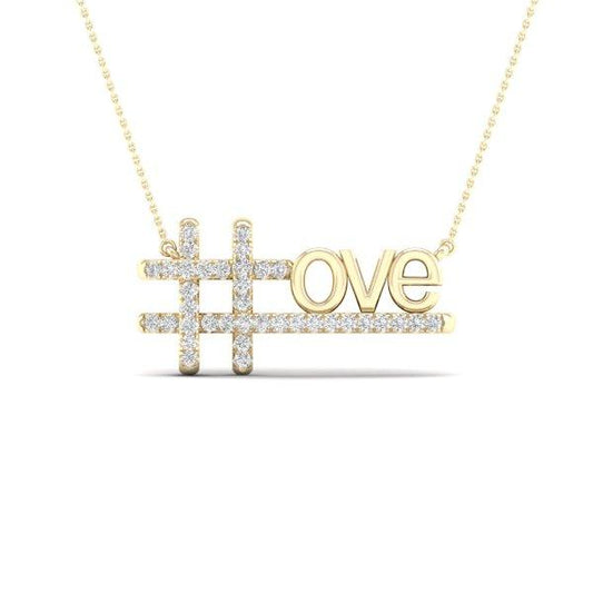 10K 0.25CT D-LADIES PENDANTS LOVE""