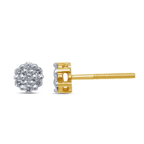 10KT 0.10-0.11CT D-FLOWER EARRINGS