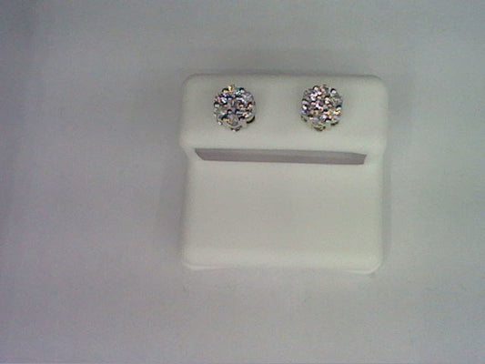 10KT 0.74- 0.78  CT D-FLOWER EARRINGS