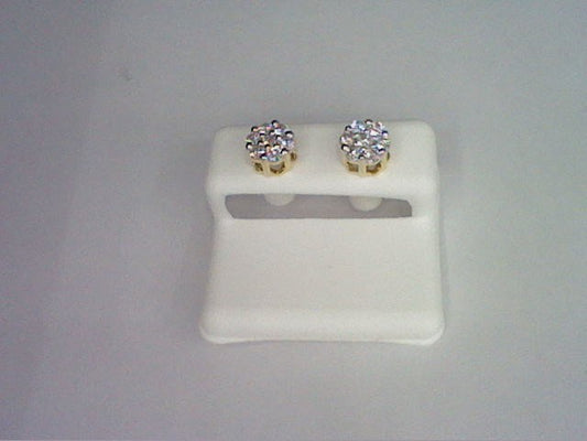 10KT 0.98- 1.05 CT D-FLOWER EARRINGS
