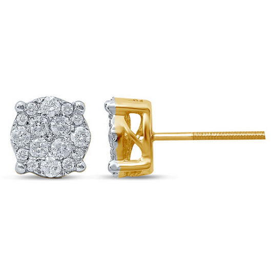 10KT 0.48-0.54CT D-EARRINGS "SUPER FLOWER"