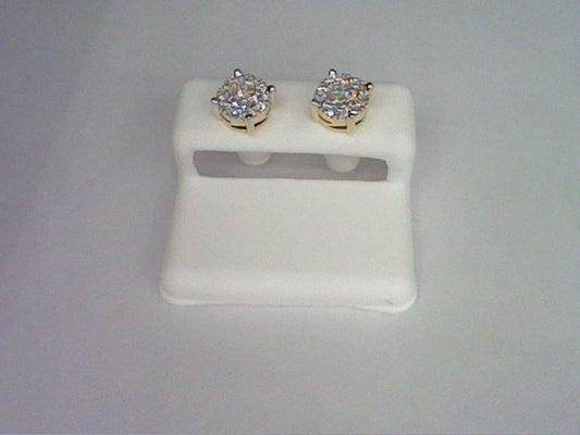10KT 0.73- 0.75 CT D-EARRINGS "SUPER FLOWER"
