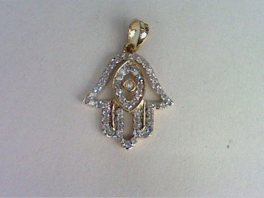 10K 0.28-0.29CT D-LADIES PENDANT "HAMSA HAND"