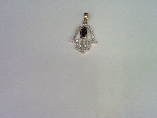 10KT 0.39-0.41CT D- LADIES PENDANT "HAMSA"