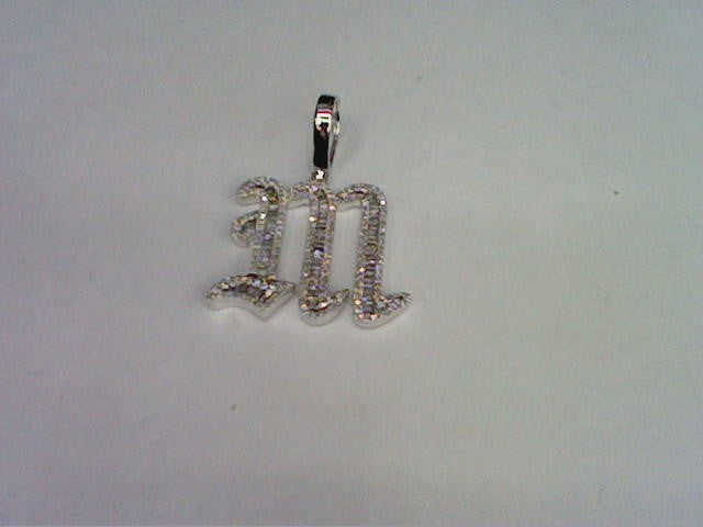 10KT 0.74- 0.76 CT D-TATTOO INITIAL M" BAGUETTES"