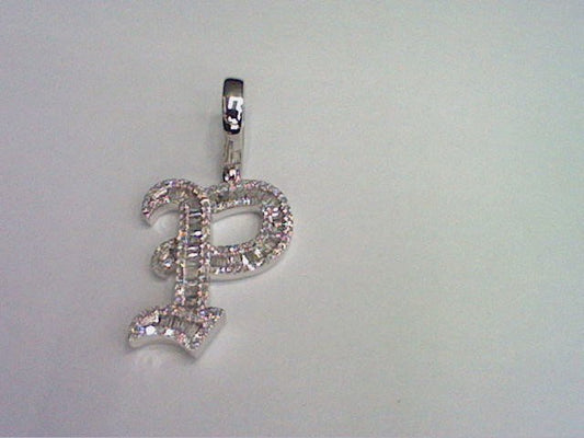 10KT 0.53-0.58CT D-TATTOO INITIAL P" BAGUETTES"
