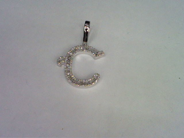 10KT 0.49- 0.52 CT D-TATTOO INITIAL C" BAGUETTES"