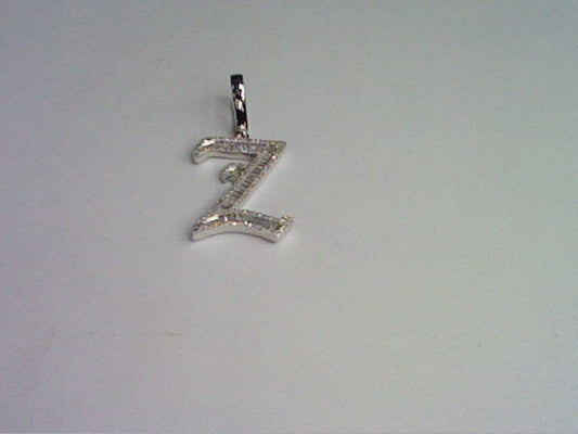 10KT 0.43-0.44CT D-TATTOO INITIAL Z" BAGUETTES"