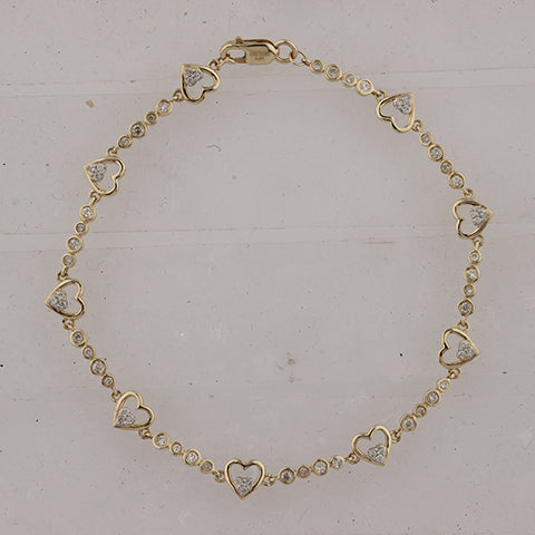 10KT 0.54 CT D-BRACELET "HEART"