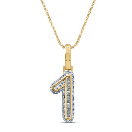 10KT 0.24- 0.26CT D-BAGUETTE INITIAL NUMBER 1""
