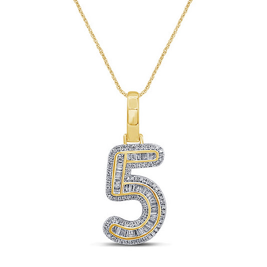 10KT 0.41-0.45CT D-BAGUETTE INITIAL 5""