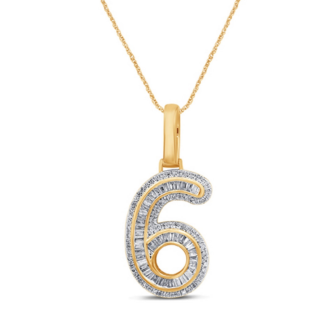 10KT 0.44- 0.45CT D-BAGUETTE INITIAL NUMBER 6""