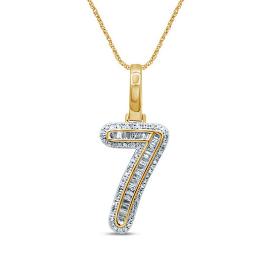 10KT 0.31-0.32CT D-BAGUETTE INITIAL NUMBER 7""