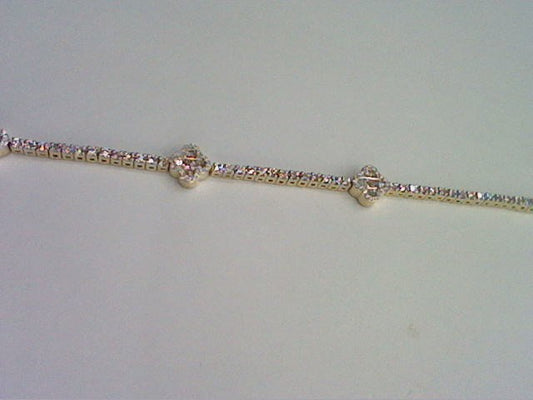 14KT 1.77-1.80CT D-BRACELET BAGUETTES "CLOVER LEAF"