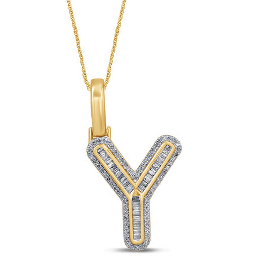 10KT 0.36CT D- BAGUETTE INITIAL Y""