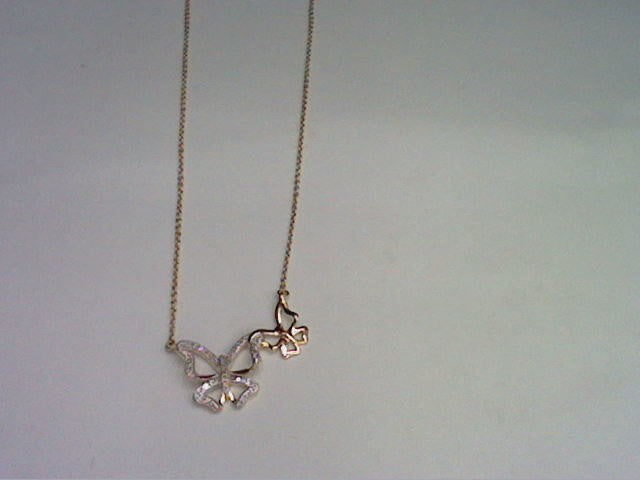 10KT 0.07CT D-NECKLACE "BUTTERFLY"
