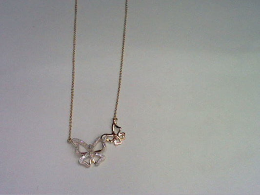 10KT 0.07CT D-NECKLACE "BUTTERFLY"
