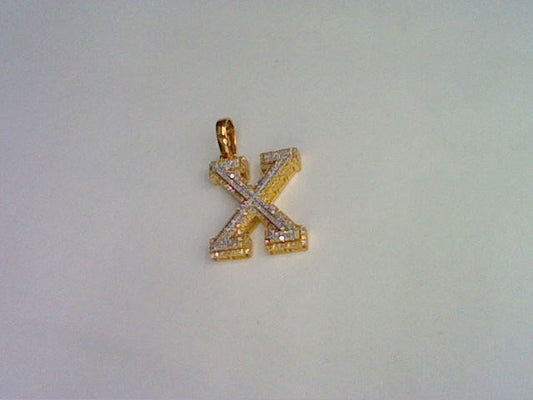 10KT 0.47CT D-MICROPAVE INITIALL X""