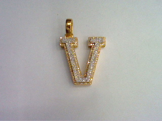 10KT 0.38-0.39CT D-MICROPAVE INITIAL  V""