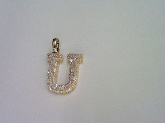 10KT 0.35CT D-MICROPAVE INITIAL U""