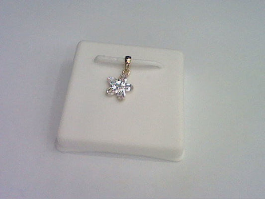 10KT 0.10CT D-LADIES PENDANT "FLOWER PETALS" BAGUETTES