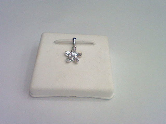 10KT 0.10CT D-LADIES PENDANT "FLOWER PETAL" BAGUETTES
