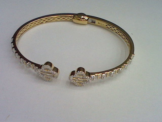 10KT 0.98CT D-BANGLE BAGUETTES "CLOVER"