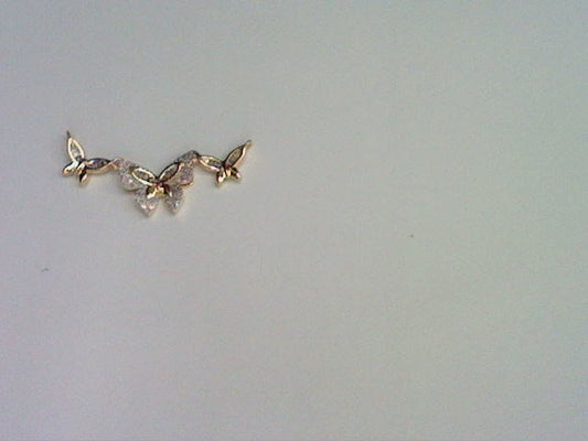 10KT 0.18CT D-LADIES PENDANT BAGUETTES "BUTTERFLY"