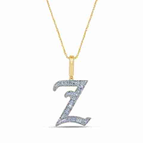 10KT 0.53CT D- TATTOO BAGUETTE INITIAL Z""
