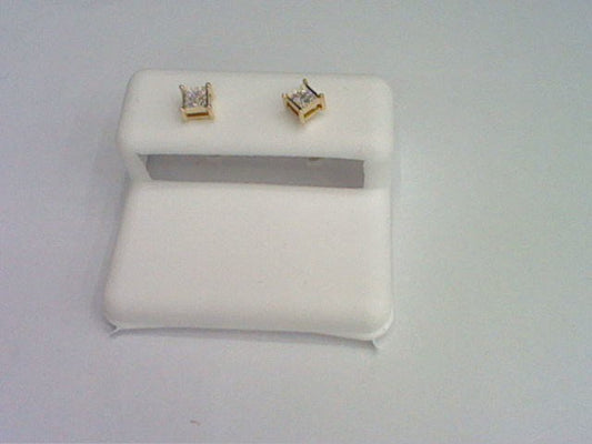 CLOSEOUT 10KT 0.04CT D-EARRINGS"SQUARE"