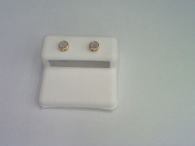 CLOSEOUT 10KT 0.04CT D-EARRINGS "HEXAGON"