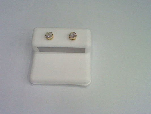 CLOSEOUT 10KT 0.04CT D-EARRINGS "HEXAGON"