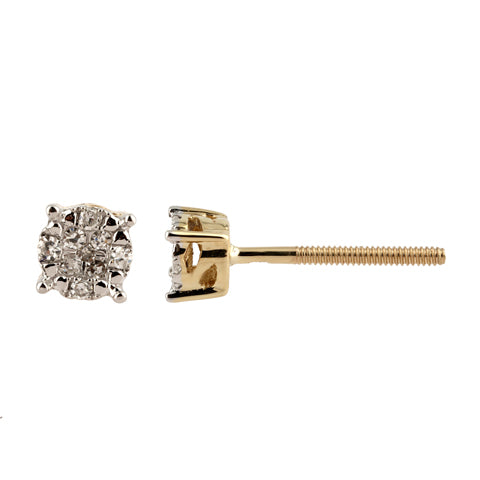 10KT 0.05-0.06CT D-EARRINGS "SUPER FLOWER"