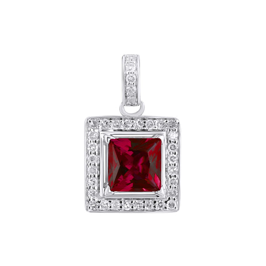 10KT 0.12-0.13CT D- "RUBY" PENDANT