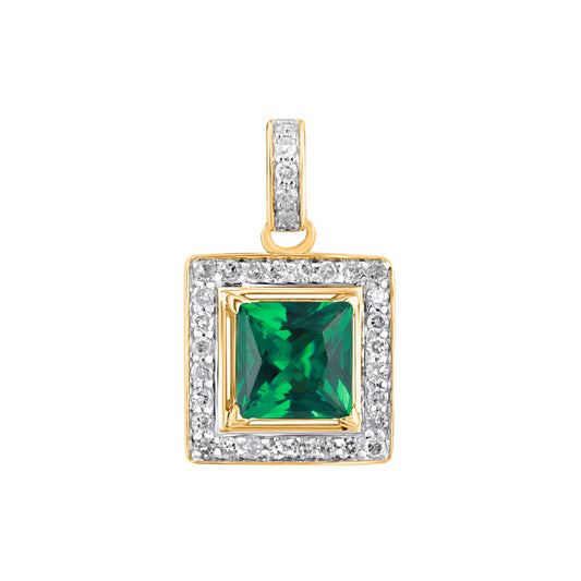 10KT 0.13CT D-"EMERALD" PENDANT