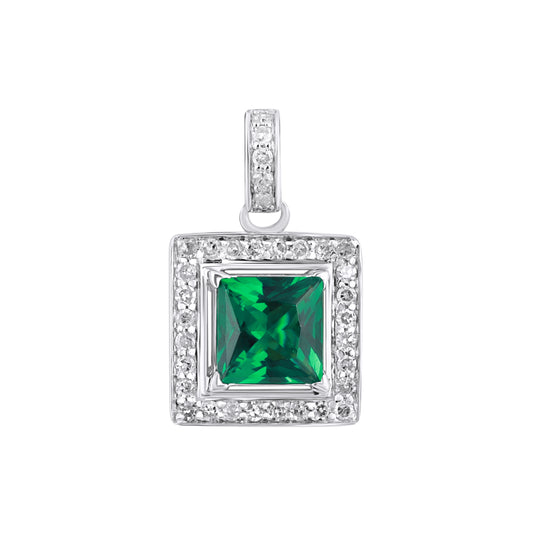 10KT 0.13CT D-"EMERALD" PENDANT