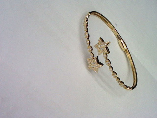 10KT 0.56CT D-BYPASS BANGLE STAR""