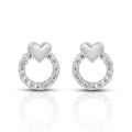 925 SS 0.025CT D- EARRINGS "HEART"