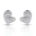 925 SS 0.03CT D- EARRINGS "HEART"