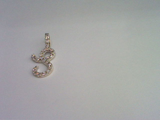 10KT 0.18CT D- FANUC CURSIVE INITIAL S""
