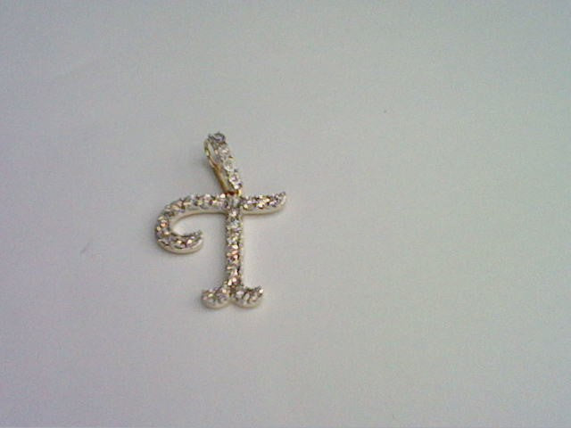 10KT 0.18CT D- FANUC CURSIVE INITIAL T""